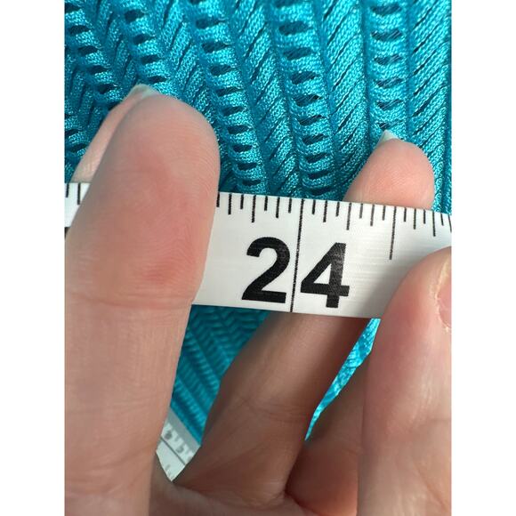 Jordan Taylor Swim Cover Up Pants Womens Small Blue Turquoise Sheer Crochet - Picture 7 of 8